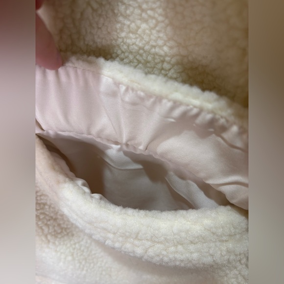 NWT Boden Elgin Borg Hooded Cream Brown Zip Toggle Duffel Coat sz 14 - Picture 8 of 15